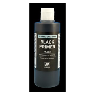 Vallejo Primer Black Acrylic-Polyurethane 200ml (VA74602)